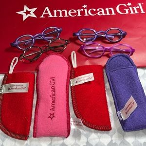 American Girl Doll Brand Glasses with Cases EUC